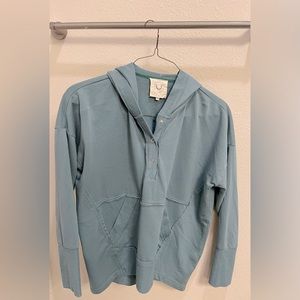 dark teal hoodie with buttons